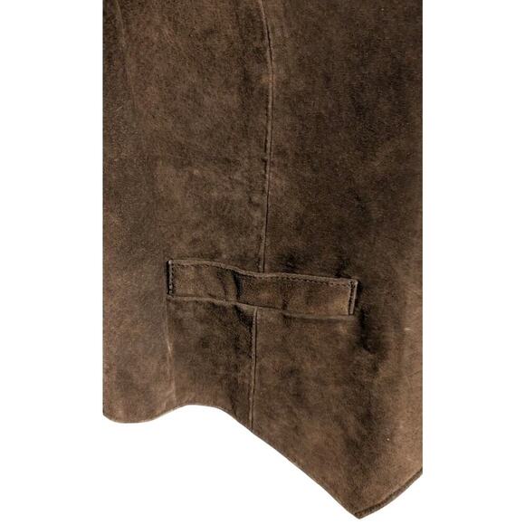 Vintage NOS Dead Stock 90s Arizona Jeans Brown Suede Leather Vest Men’s Large H - Picture 4 of 10